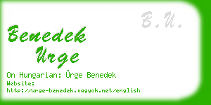 benedek urge business card